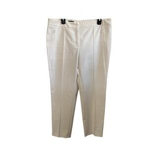 Escada Off White Pleat Career Office Trouser Pants Pockets Womens Size 44/ US 14